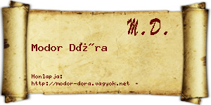 Modor Dóra névjegykártya